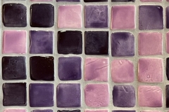Small squares: Pink, Bilberry and Aubergine