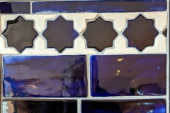 Bricks with octostar border: mazarine blue and white