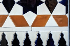 Rabat 2 with pawn border: mazarine blue, bone and tangerine